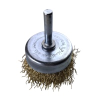 Щетка для дрели  чашечная 75 мм, 3", волнистая, латунированная, "MAXIMUM" MX 17818